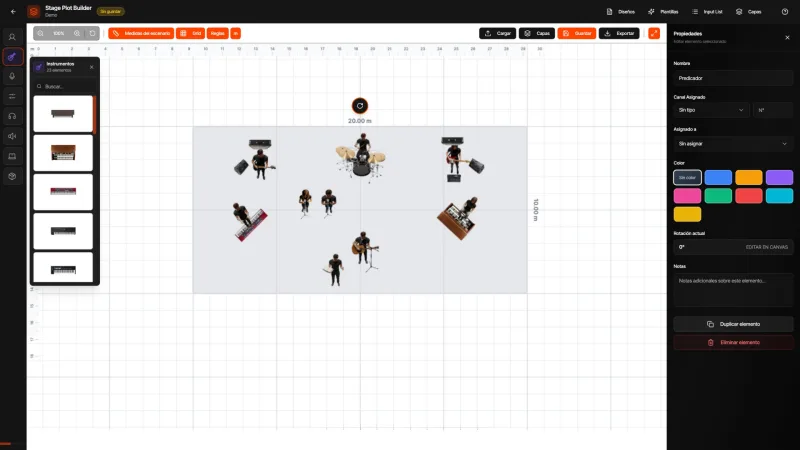 Editor de stage plot